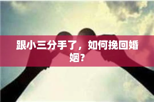 跟小三分手了,如何挽回婚姻? 跟小三分手了,如何挽回婚姻?