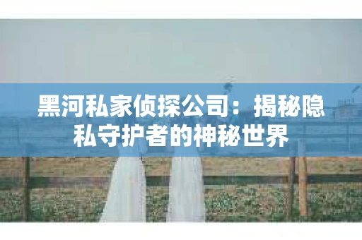 黑河私家侦探公司：揭秘隐私守护者的神秘世界