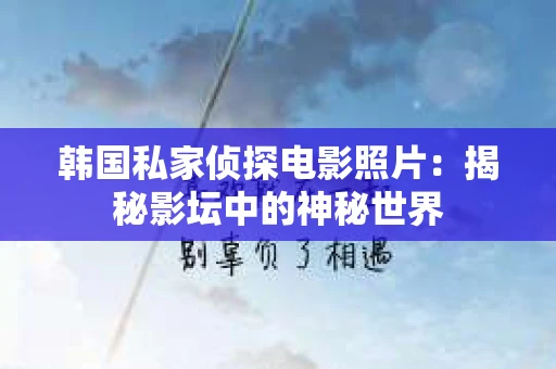 韩国私家侦探电影照片：揭秘影坛中的神秘世界