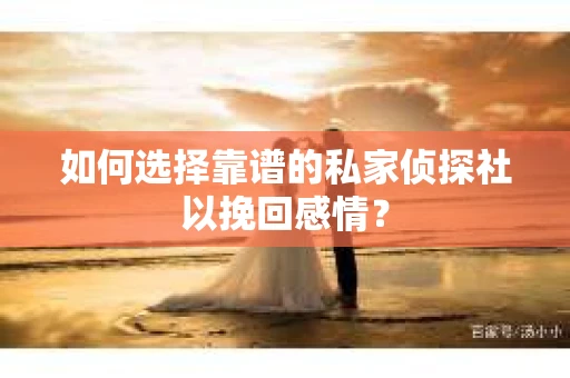 如何选择靠谱的私家侦探社以挽回感情？
