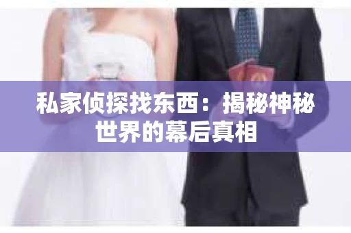 私家侦探找东西：揭秘神秘世界的幕后真相