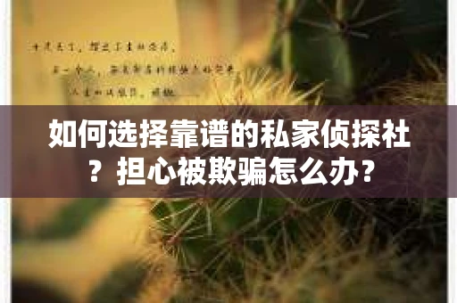 如何选择靠谱的私家侦探社？担心被欺骗怎么办？