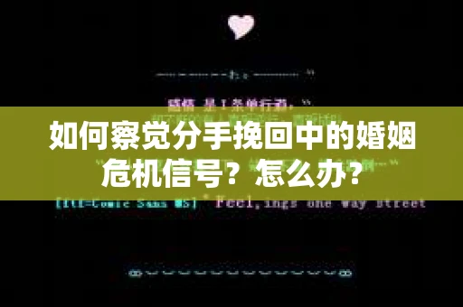 如何察觉分手挽回中的婚姻危机信号？怎么办？