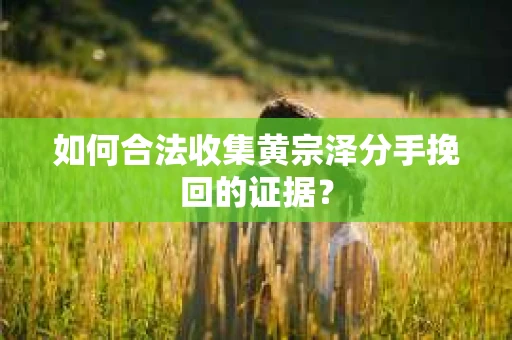 如何合法收集黄宗泽分手挽回的证据？