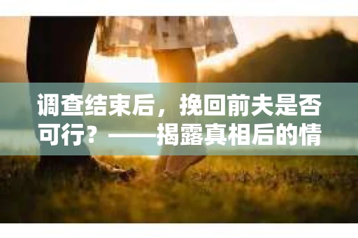 调查结束后,挽回前夫是否可行?——揭露真相后的情感疗愈与人生决策 调查结束后,挽回前夫是否可行?——揭露真相后的情感疗愈与人生决策